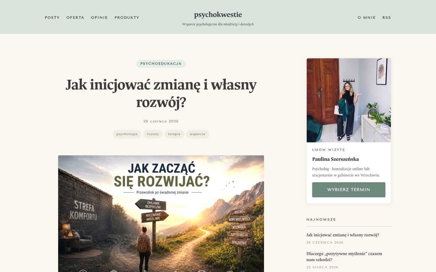 psychokwestie.pl — widok na komputerze 3