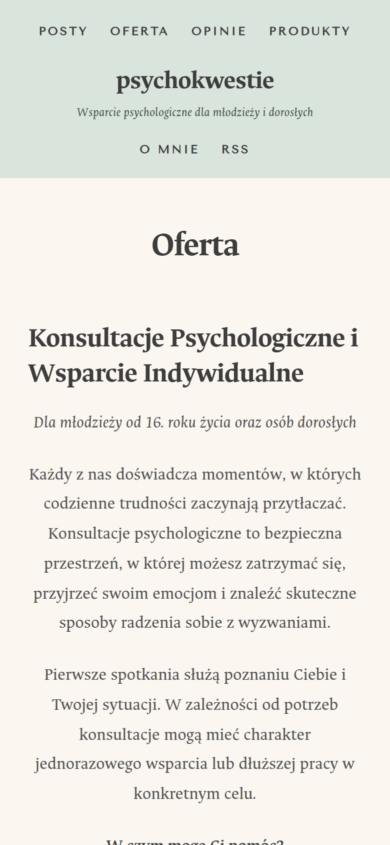 psychokwestie.pl — ekran 2